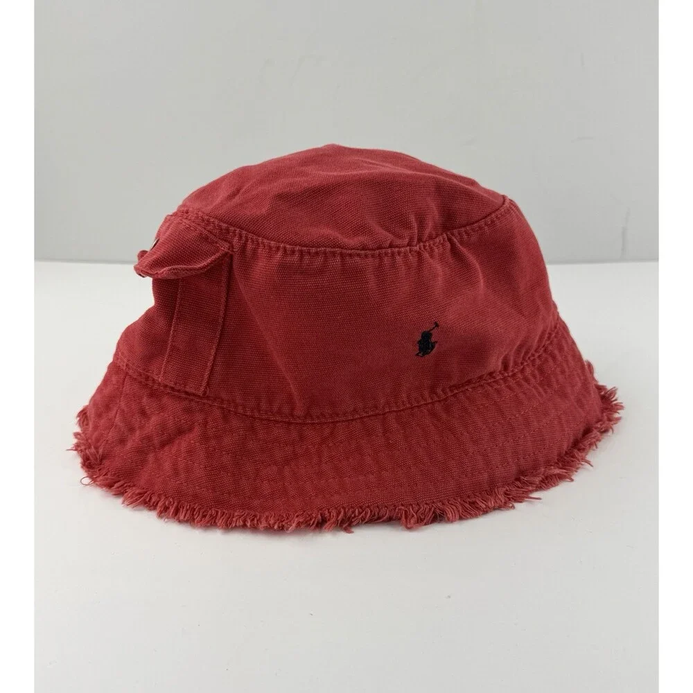 Polo Ralph Lauren Red Beach Bucket Hat Pony Logo Boys 8-10